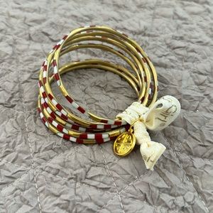 BUDHA GIRL Vede Bangles - Red & Gold
